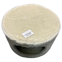 Kattens no 1 Rund hule med plys i beige Ø 50 cm med stor indgang