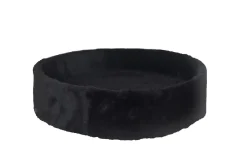 Kattens no 1 Rund hylde med kant med plys 2 sider Ø 50 cm Sort