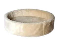 Kattens no 1 Rund hylde med kant med plys 2 sider Ø 50 cm Cream