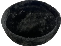 Kattens no 1 Rund hylde med kant med plys 2 sider Ø 56 cm Sort