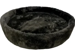 Kattens no 1 Rund hylde med kant med plys 2 sider Ø 56 cm Sort
