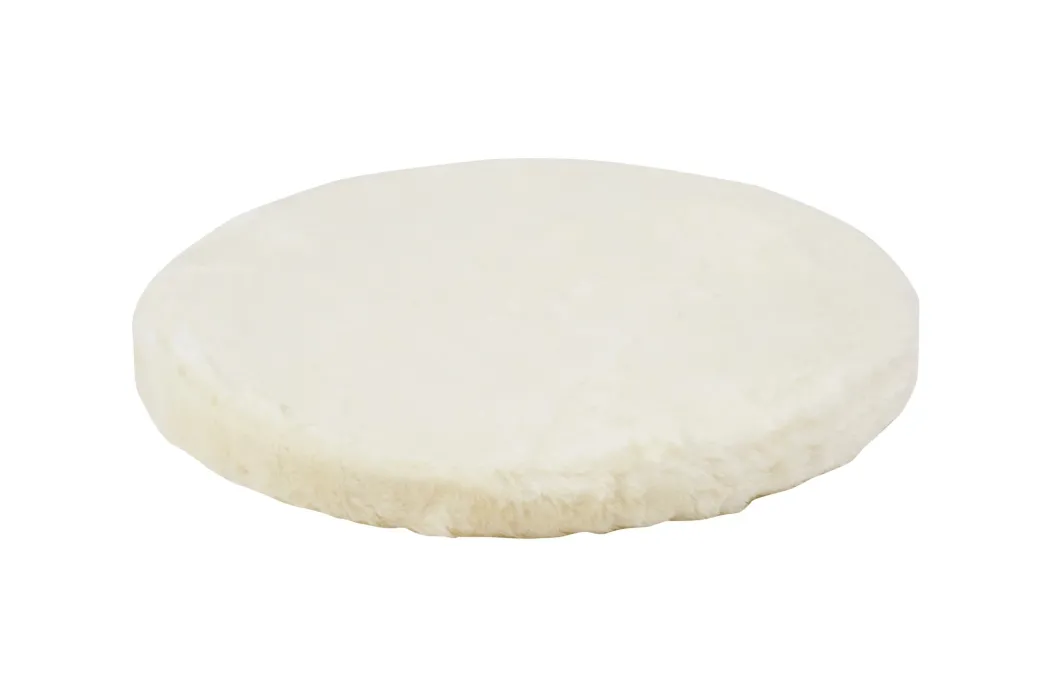 Kattens no 1 Rund hylde med plys 2 sider Ø 50 cm Cream