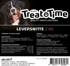 Klassisk favoritgodbidder Leversnitte 2 kg - træningssnacks til hunde