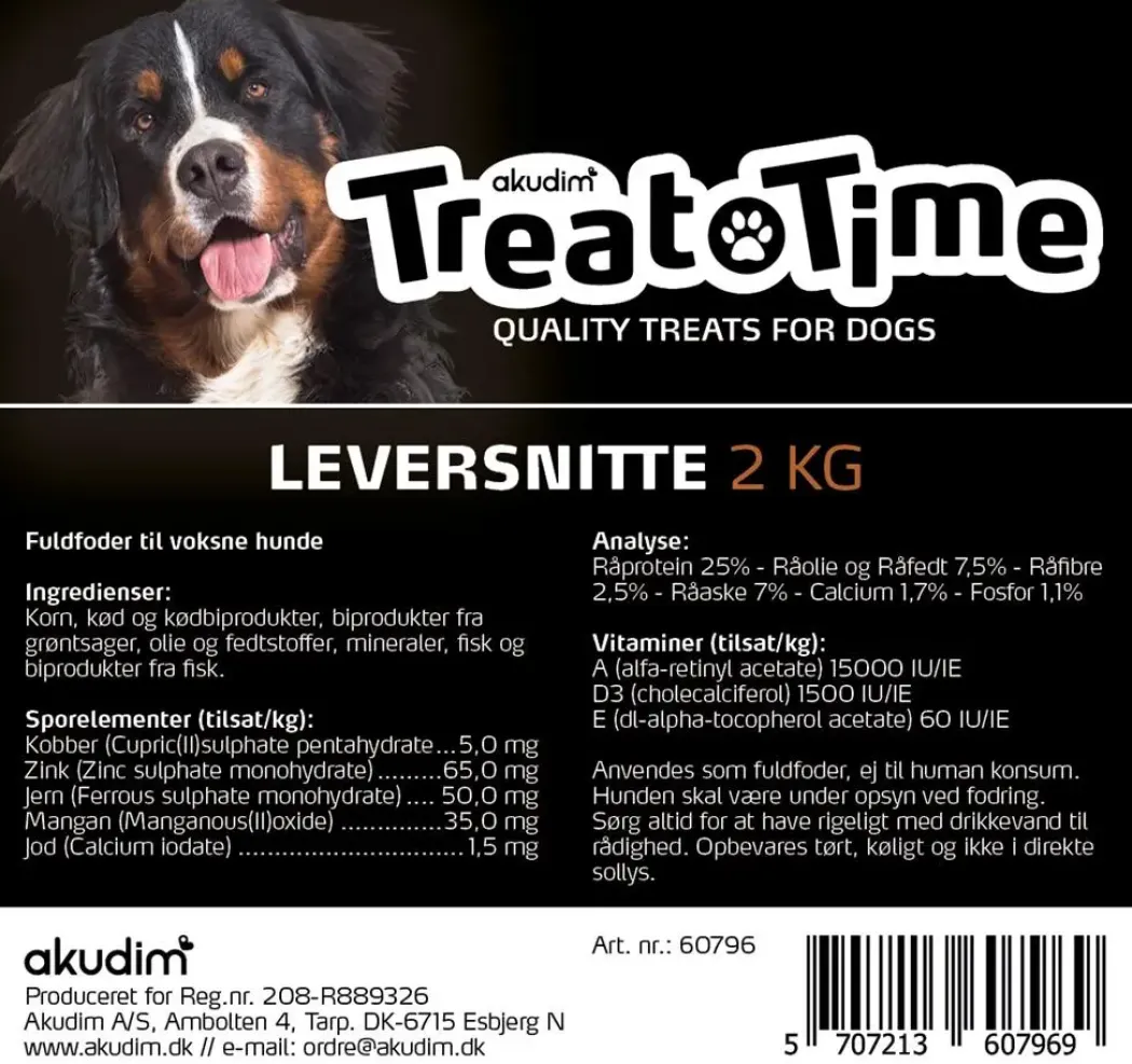 Klassisk favoritgodbidder Leversnitte 2 kg - træningssnacks til hunde