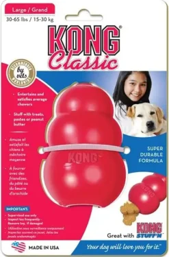 Kong Classic Large Rød - klassisk tyggelegetøj i gummi
