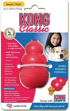 Kong Classic Small Rød - klassisk tyggelegetøj i gummi