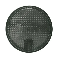 KONG Duramax Puck Grå L 14 cm - slidstærkt hundelegetøj til tyggeglade hunde