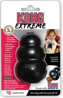 Kong Extreme Original Sort Large - ekstra slidstærkt tyggelegetøj