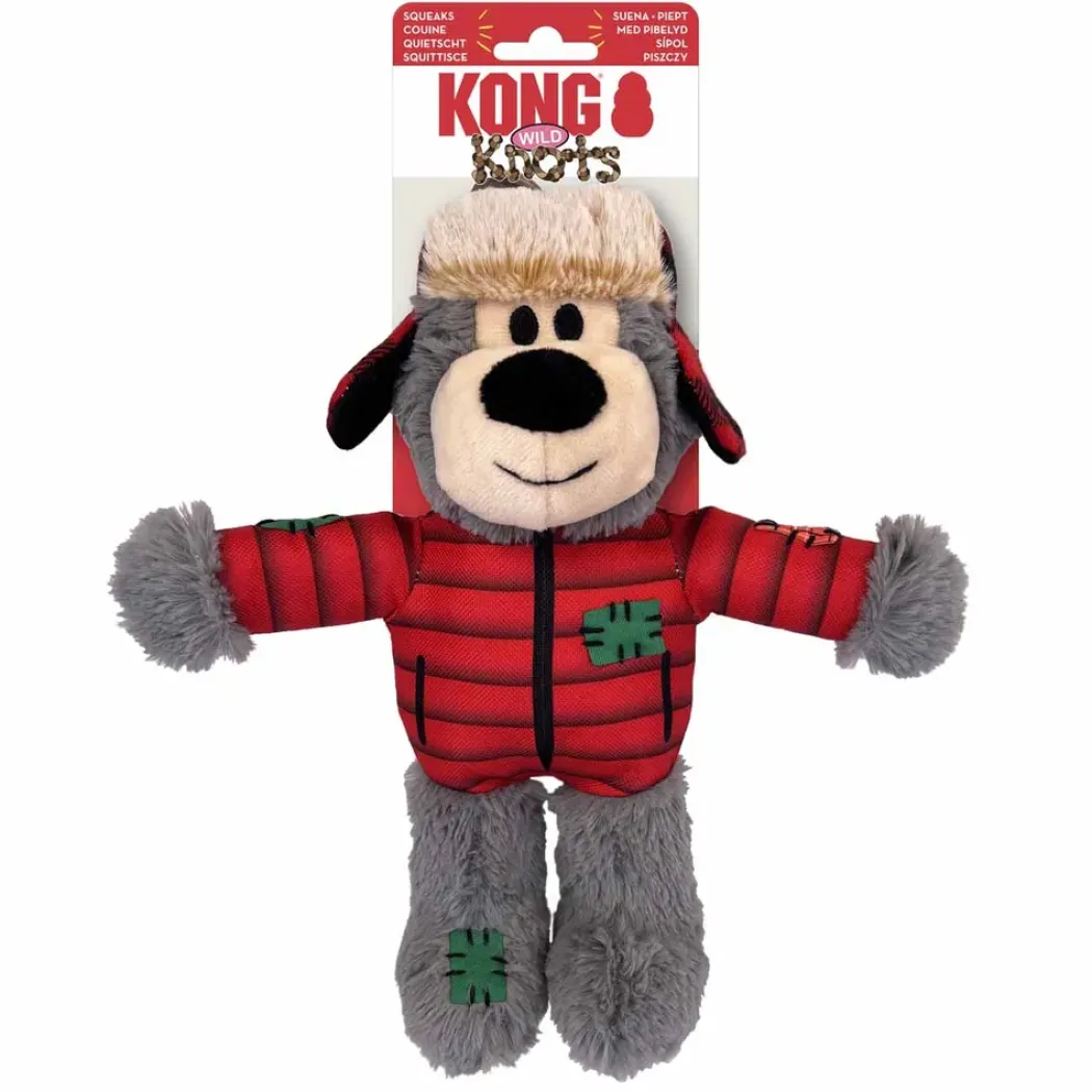 Kong Holiday Wild Knots Bear Mix M/L - juleinspireret robust bjørne-legetøj