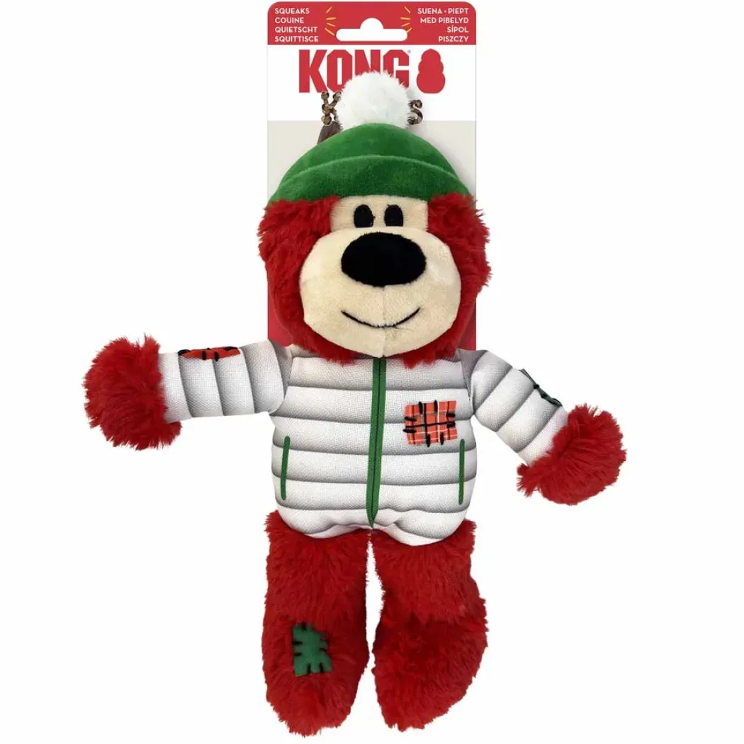 Kong Holiday Wild Knots Bear Mix M/L - juleinspireret robust bjørne-legetøj
