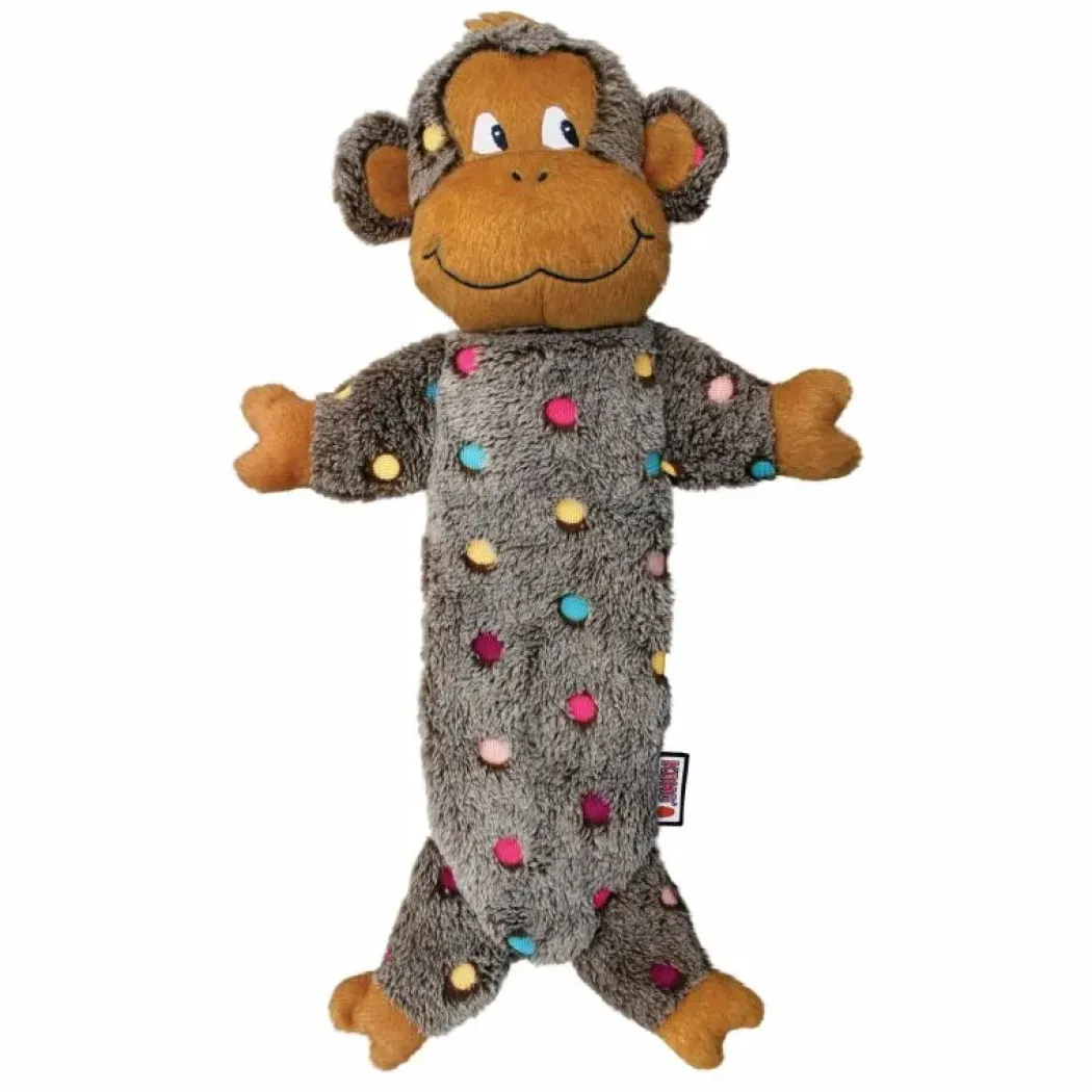 KONG Hundelegetøj LowStuff Monkey Grå L 40 cm - abe bamse til hunde