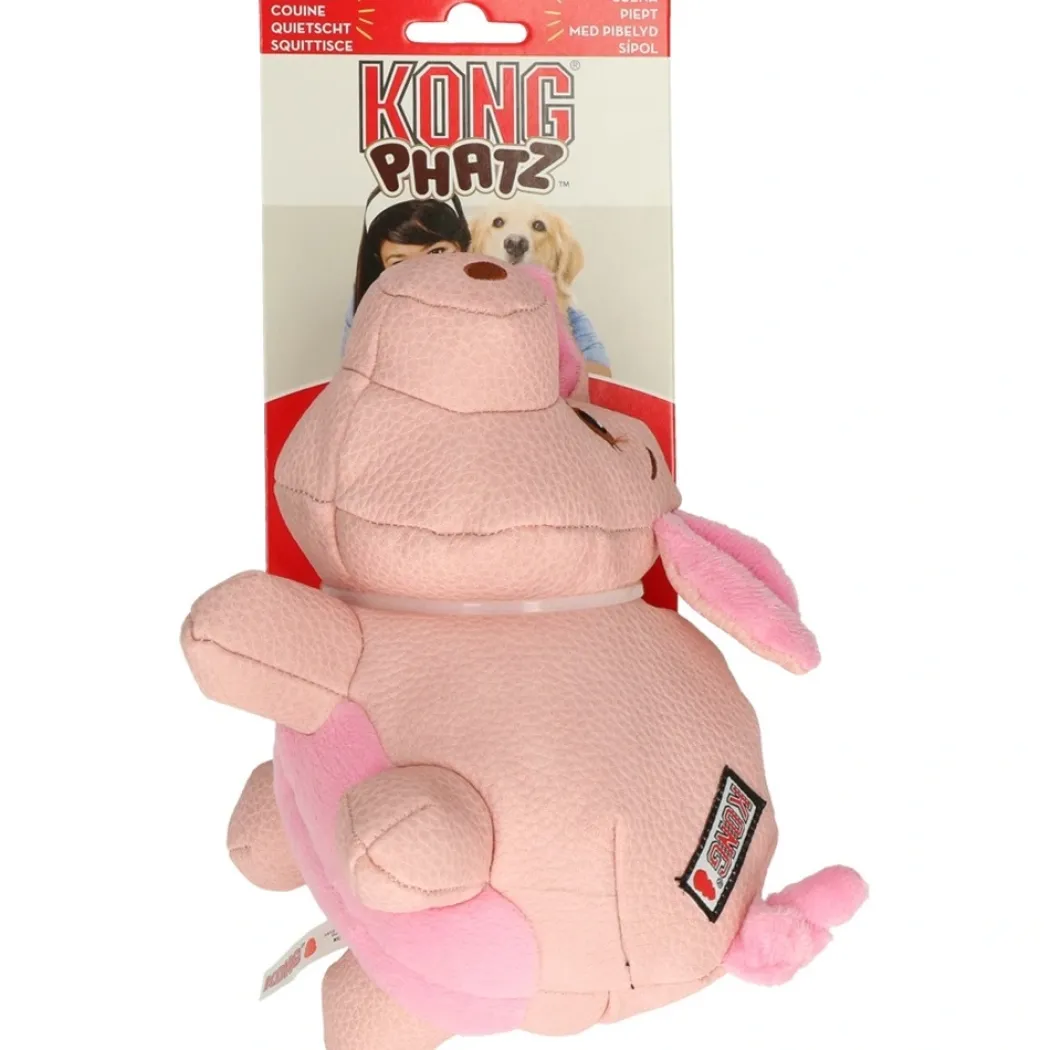 Kong Phatz Pig M 18x11x11 cm - robust gris bamse til hunde