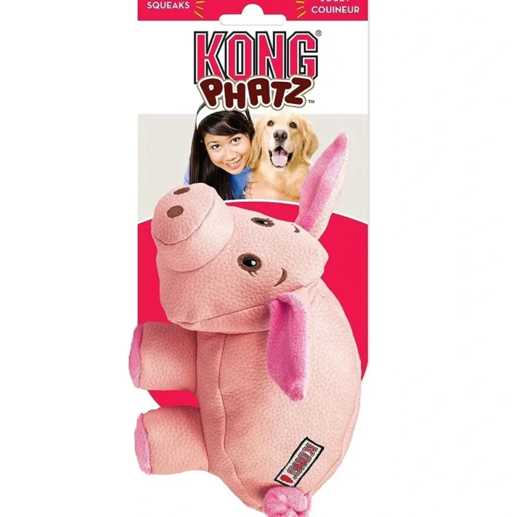 Kong Phatz Pig M 18x11x11 cm - robust gris bamse til hunde