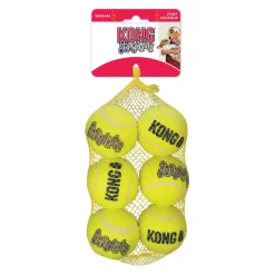 Kong Squeakair tennisbold 6 stk - sjove pivbolde til hundeleg