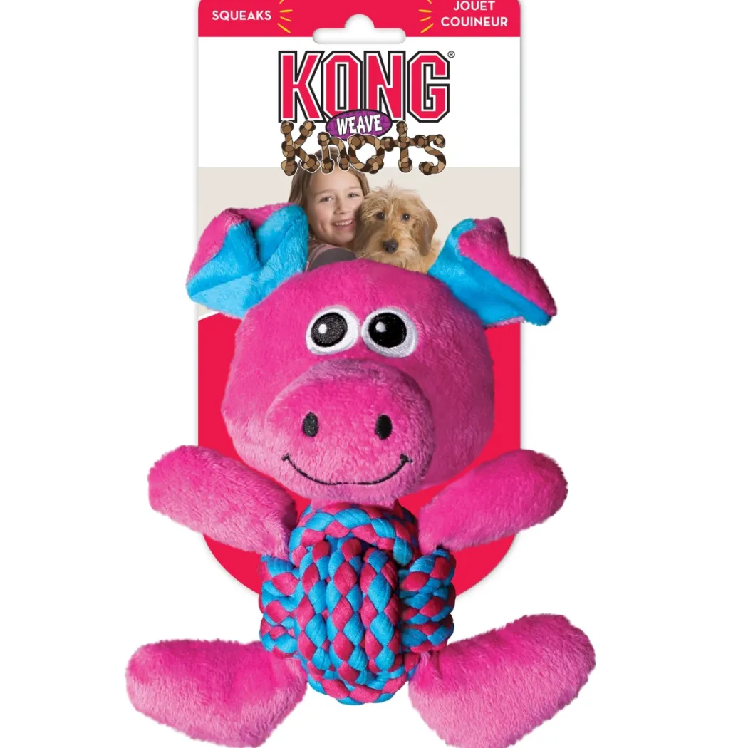 KONG Weave Knots Gris Medium Hundelegetøj - sjov bamse med reb