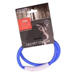 LED halsbånd Blå - Synligt hundehalsbånd til gåture i mørke