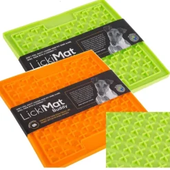 LickiMat Slikkemåtte 28 x 28 cm Orange - aktiveringsmåtte til hunde