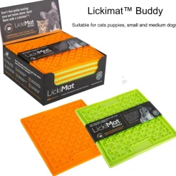 LickiMat Slikkemåtte 20 x 20 cm Orange - aktiveringsmåtte til hunde