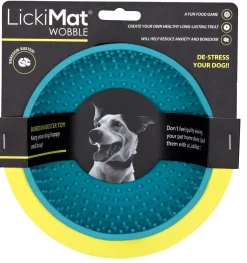 LickiMat Wobble Turkis Ø 18 x 8 cm - slowfeeder skål til hunde