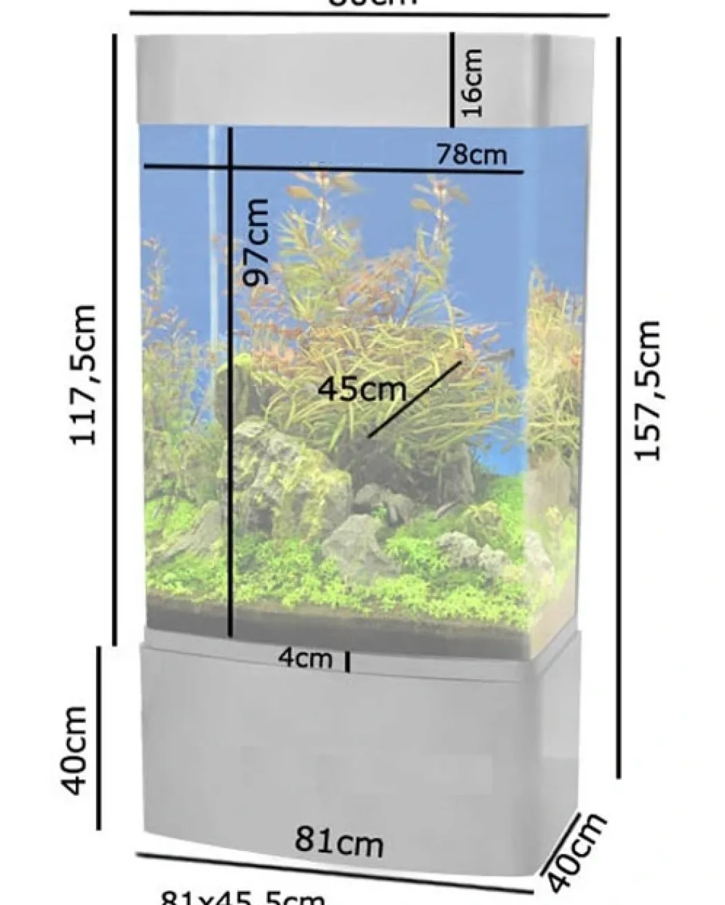 MiniZoo Søjle Akvarium 80 Hvid