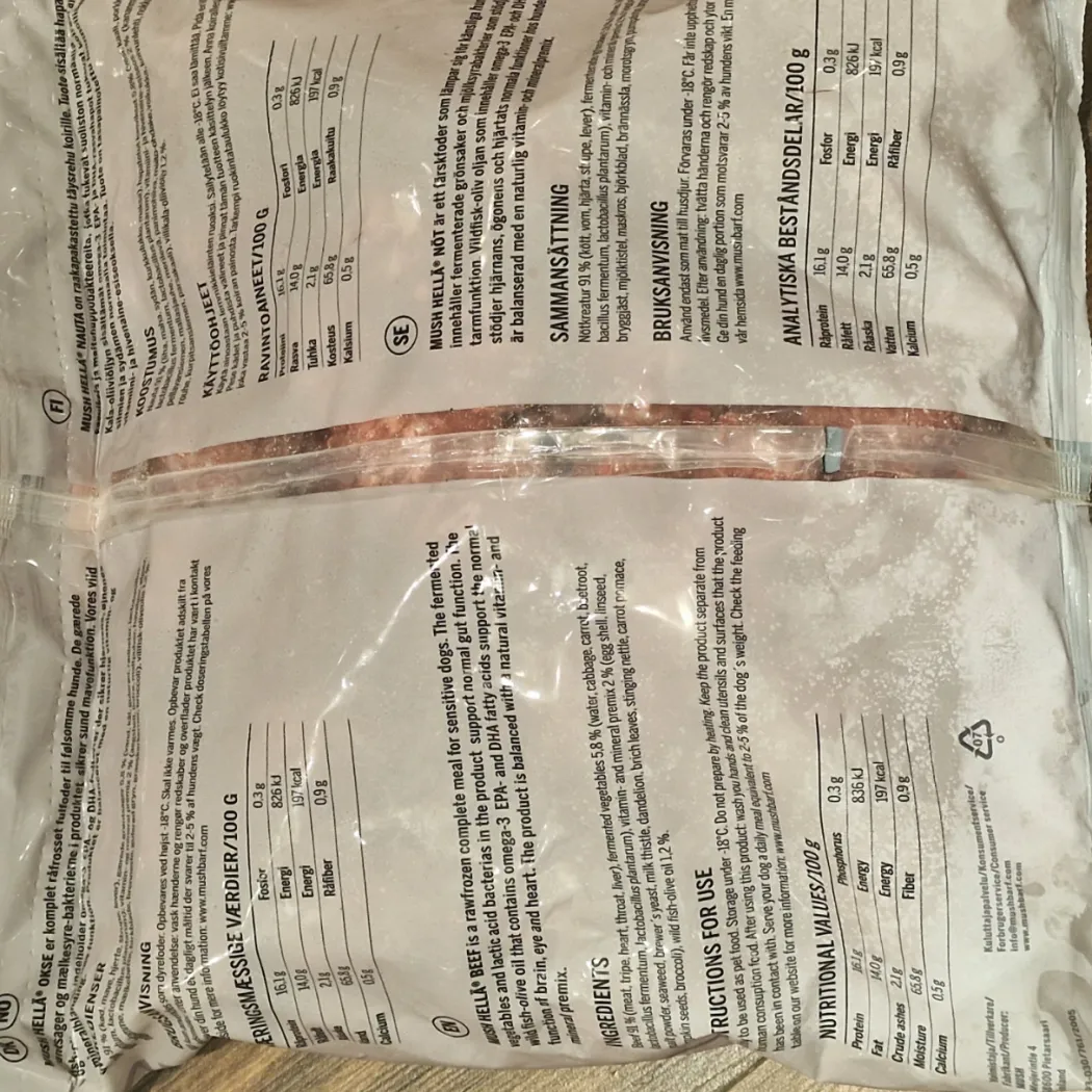 MUSH HELLÄ Okse 3 kg - Naturligt råfoder til din hund