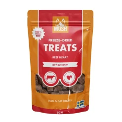 MUSH Treat Oksehjerte 55 g - naturlige frysetørrede hundesnacks