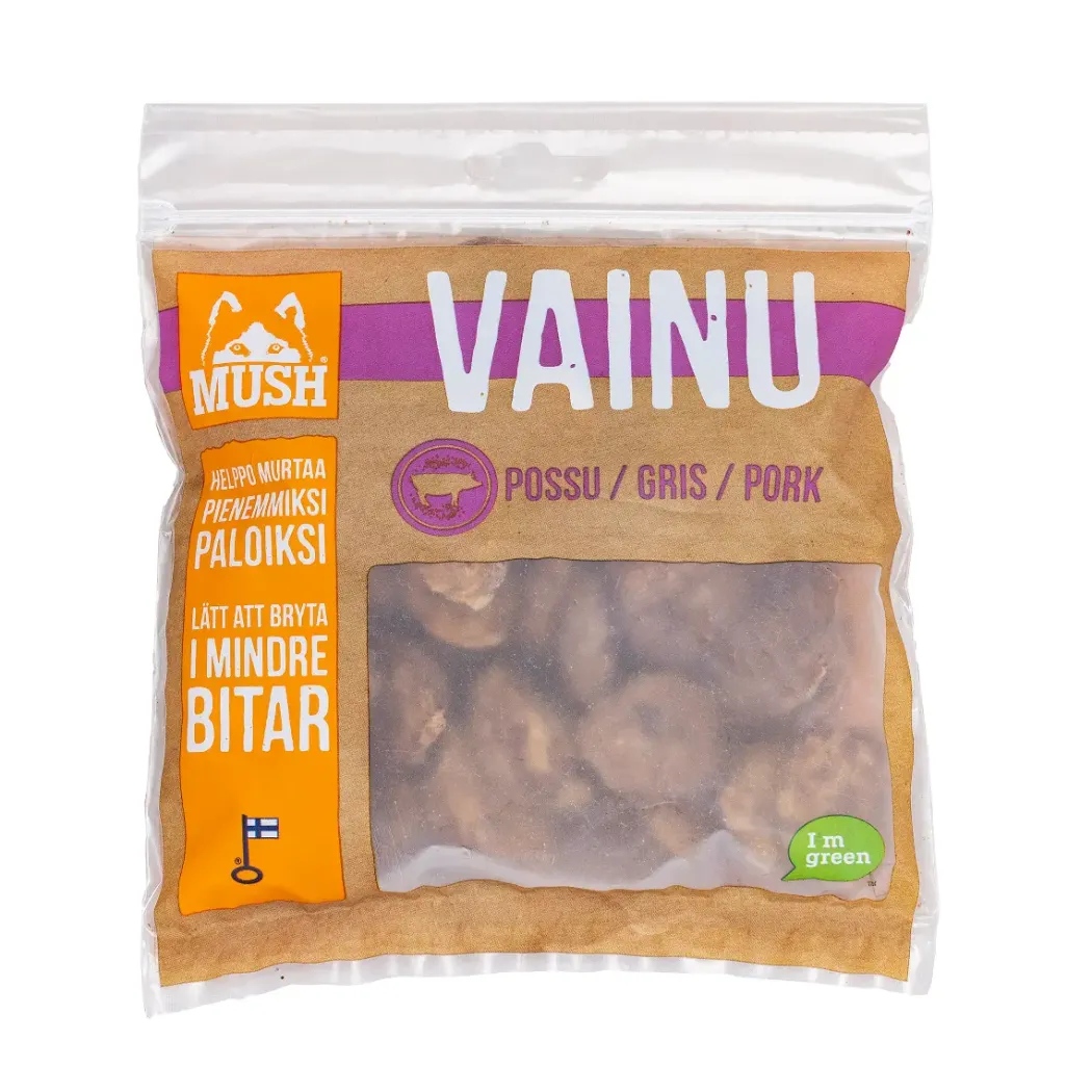 MUSH VAINU Træningsgodbidder Gris 150 g - sunde frysetørrede hundesnacks