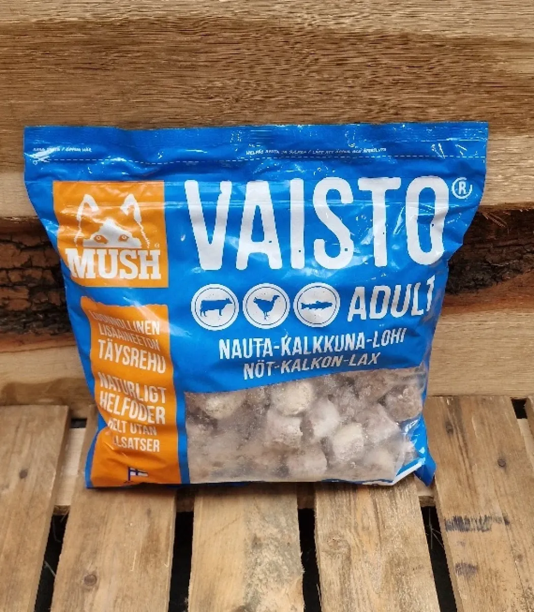 MUSH Vaisto Blå Okse Kalkun Laks - 3 kg råfoder til hund