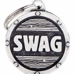My Family hundetegn cirkel stor Swag sølv