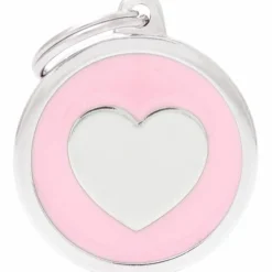 My Family Hundetegn Klassisk Cirkel med Hjerte Pink
