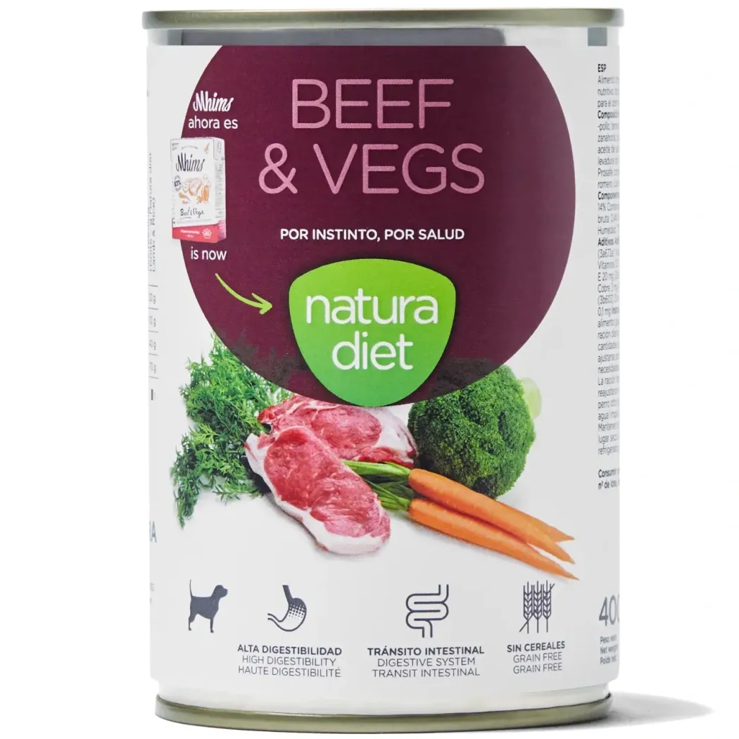 Natura Diet Adult Hund Bøf Vådfoder 400 g - naturligt hundefoder