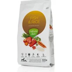 Natura Diet Fisk og Ris hundefoder 500 g - Skånsomt og naturligt