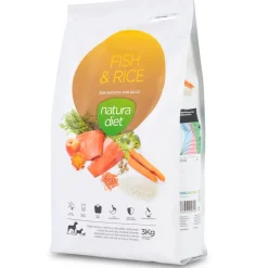 Natura Diet Fisk og Ris hundefoder 3 kg - Naturlig ernæring til hunde