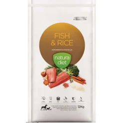 Natura Diet Fisk og ris hundefoder 12 kg - Skånsomt og naturligt