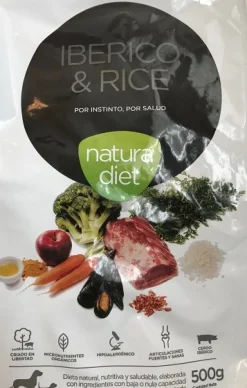 Natura Diet Iberico og Ris Hundefoder 500 g - Naturligt og allergivenligt
