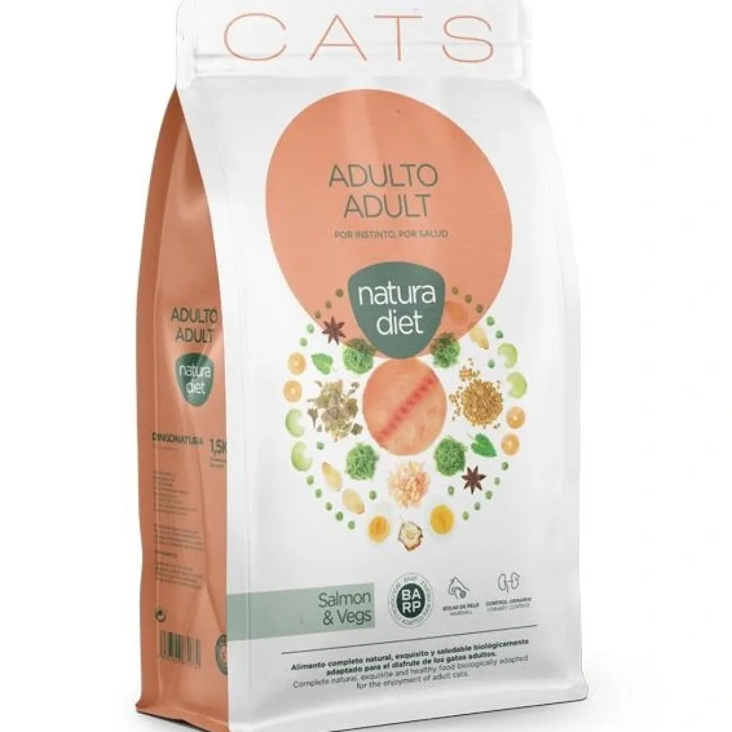Natura Diet Kattefoder Adult Laks 1,5 kg - tørfoder til voksne katte