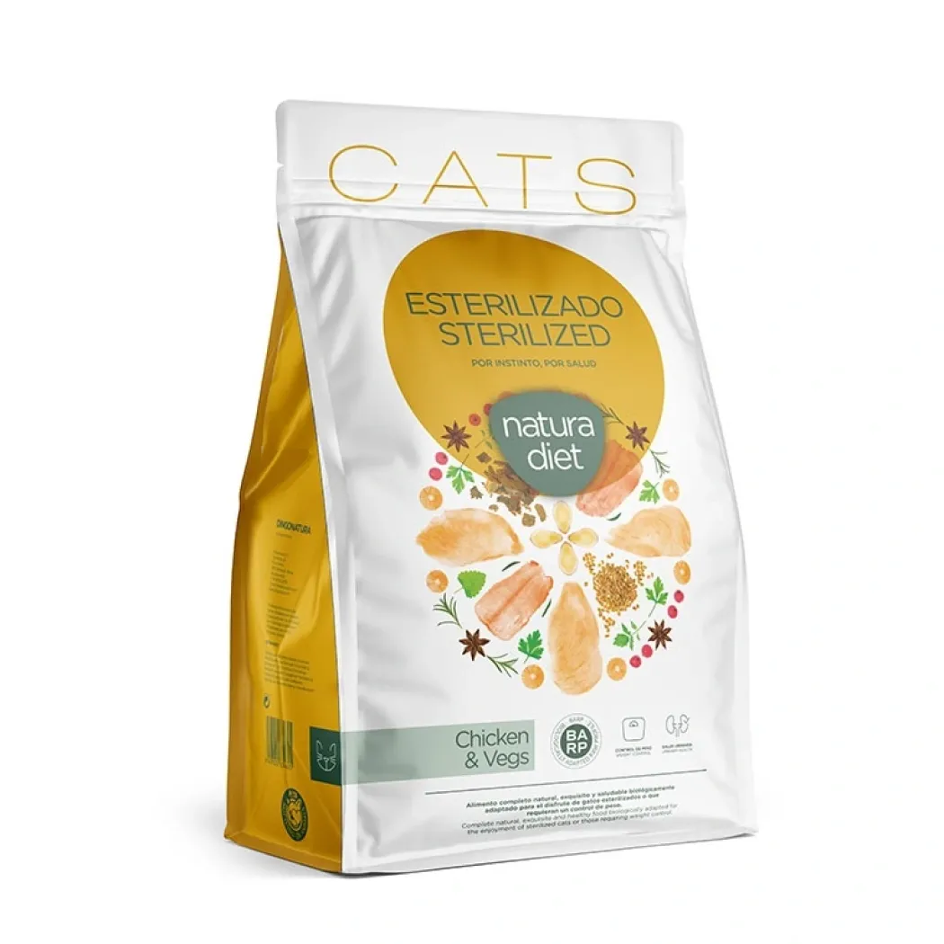 Natura Diet Kattefoder Adult Sterilised Kylling 8 kg - til steriliserede katte