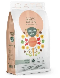 Natura Diet Kattefoder Killing Laks 1,5 kg - tørfoder til killinger