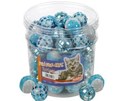 Nobby Glitter kugle blå-hvid 4 cm