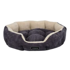Nordic Paws Arlo Cozy S grå - blød og hyggelig hundeseng i frotte