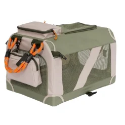 Nordic Paws Foldbart luksus hundebur i stof Army S - komfort og ro
