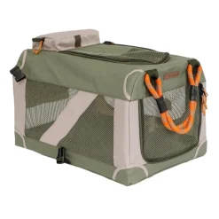 Nordic Paws Foldbart luksus hundebur i stof Army L - rummelig ro og komfort
