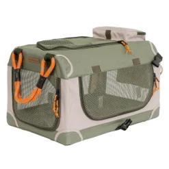 Nordic Paws Foldbart luksus hundebur i stof Army L - rummelig ro og komfort