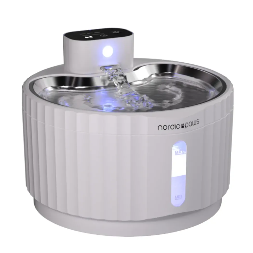 Nordic Paws Glacia trådløs vandfontæne hvid 2,8 L
