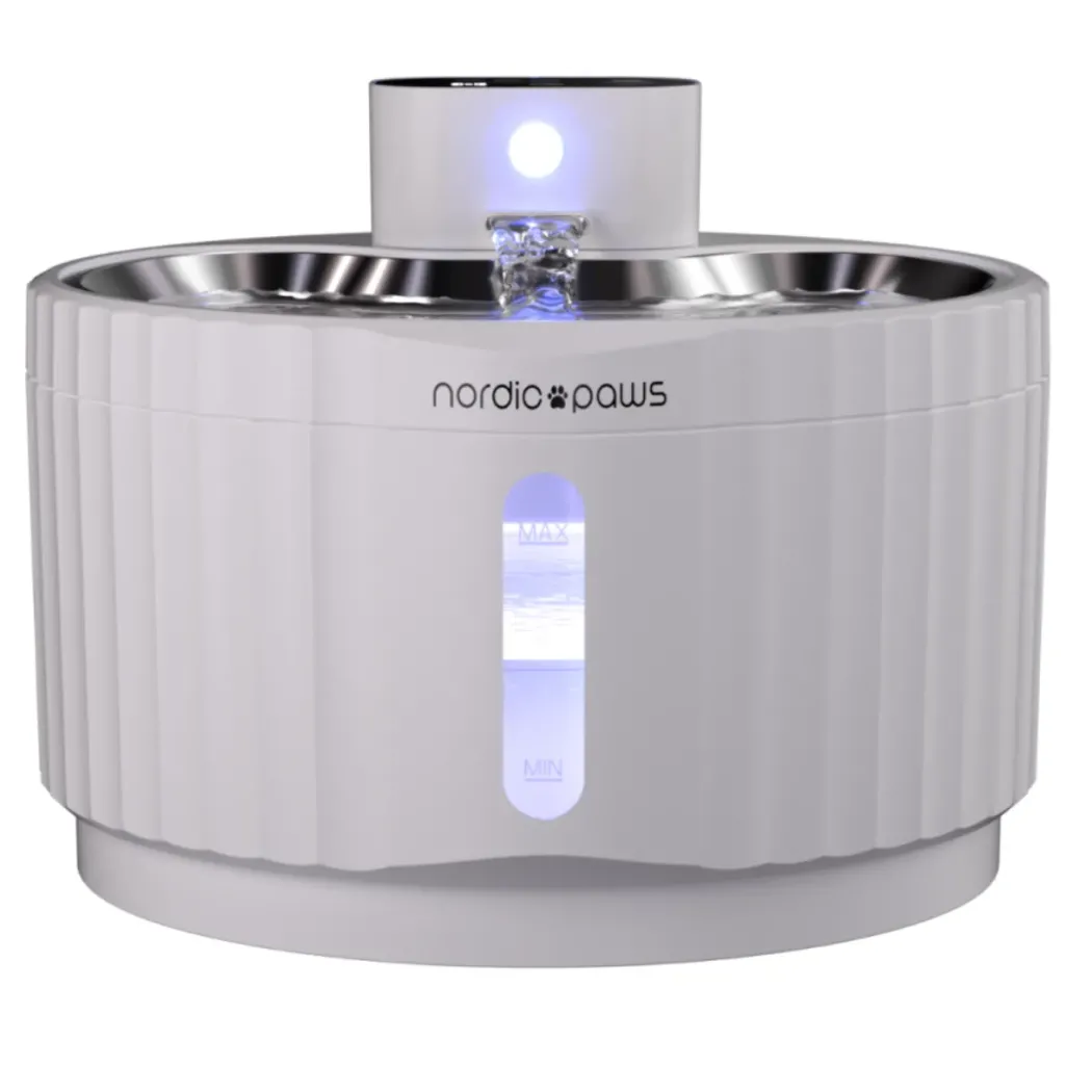 Nordic Paws Glacia trådløs vandfontæne hvid 2,8 L