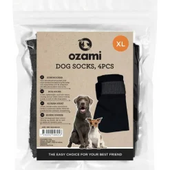 Ozami hundesokker XL sort - bløde sokker til store hundepoter