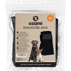 Ozami hundesokker XS sort - 4 stk til små hundepoter