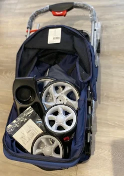 PAWISE Hunde klapvogn med 4 hjul Blå