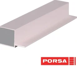 Porsa sølv aluprofil firkantet med flig 95 cm.
