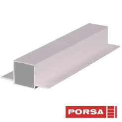 Porsa sølv aluprofil med dobbelt flig 100 cm.